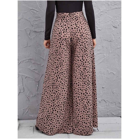 Leopard Print High Waist Wide leg Palazzo Pants - Picture 3 of 5
